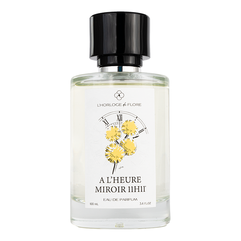 Eau de parfum A l'Heure Miroir 11H11 de la collection "Les Signatures Créatives" de l'Horloge de Flore, marque française née à Grasse.